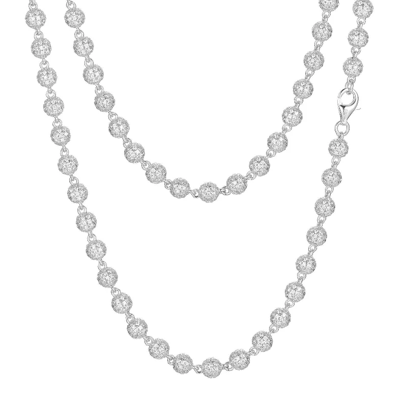 Solid link necklaces-Frosted Bead Necklace - 5mm