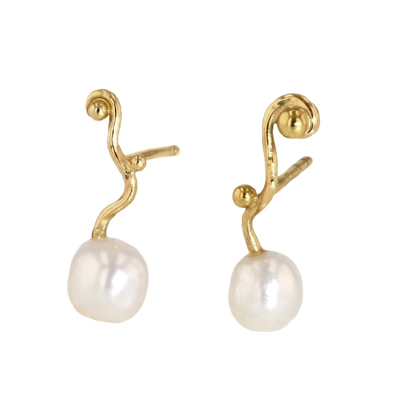 Seafire 18K & 22K Gold Earrings w. Pearls