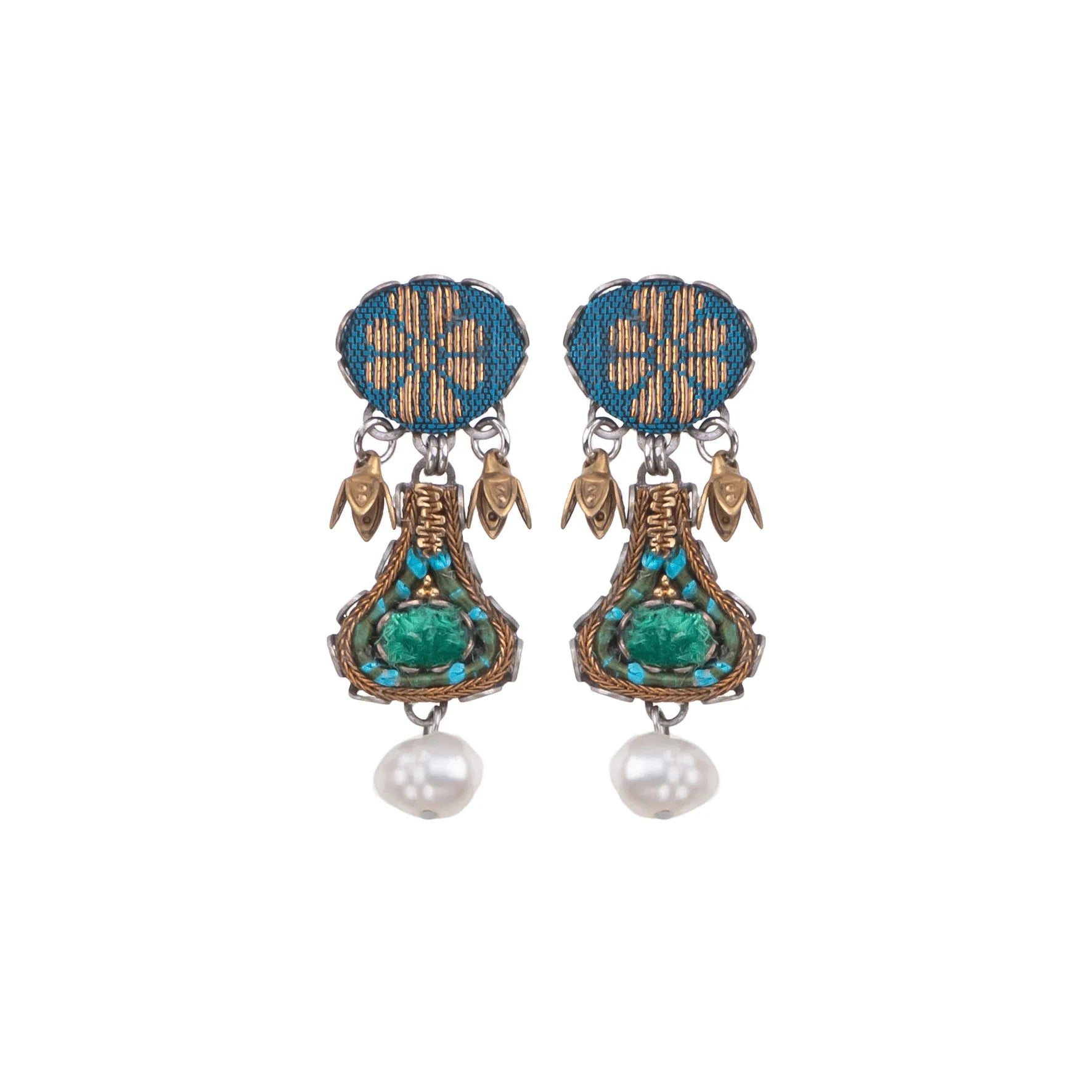 Wanderer feather earrings-Royal Velvet Set, Fortunato Earrings