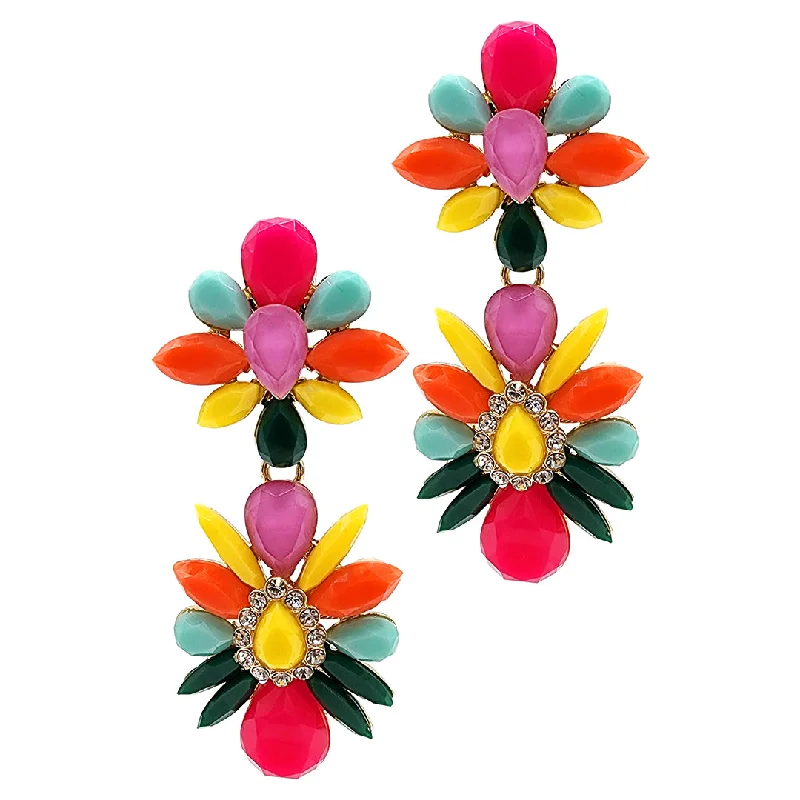 Overhand knot earrings-Multi Color Drop Earrings