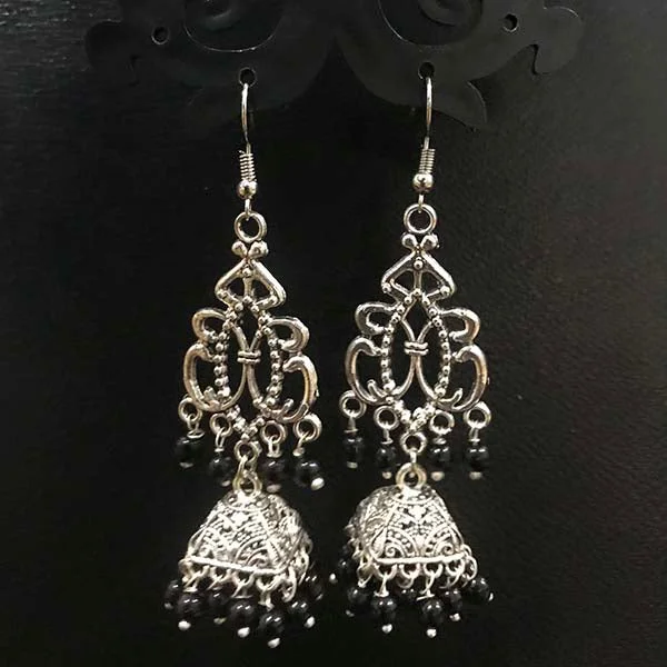 Soft threader earrings-High Quality Indian Made Big Size Oxidized Jhumka Earring Sold by per Pair Pack