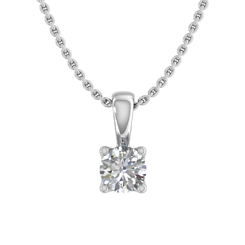 Twist knot necklaces-1/10 ctw 4-Prong Small Solitaire Diamond Pendant Necklace in Gold (Included Silver Chain)