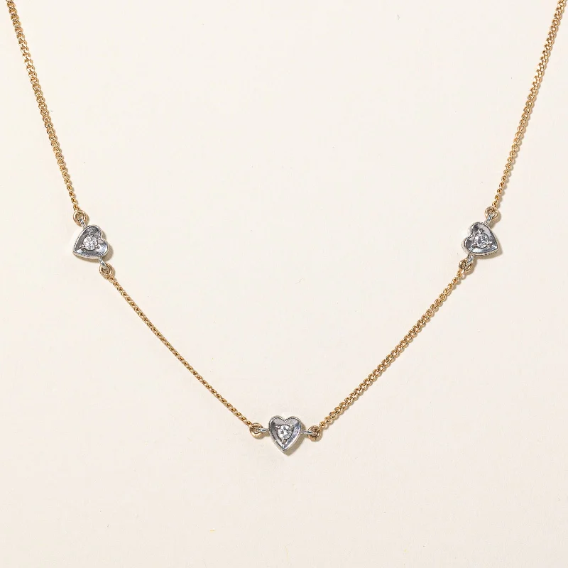 Playful bead necklaces-Diamond Heart Pendant Necklace | 0.14ctw | 17.5" |