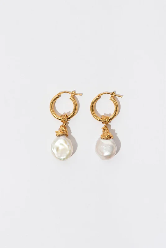 The Everyday Gold Plated Earrings w. Pearls