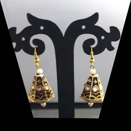 Alloy metal earrings-Kundan Earrings Fashion Jewellery