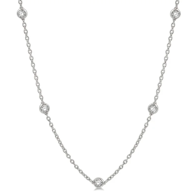 Cotton cord necklaces-14 Karat White Gold 1 1/2 Carat Diamonds by the Yard Necklace