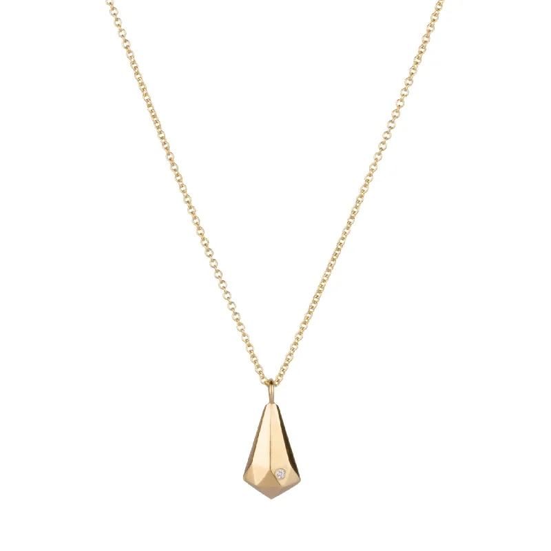 Faith charm necklaces-Gold Crystal Fragment Necklace