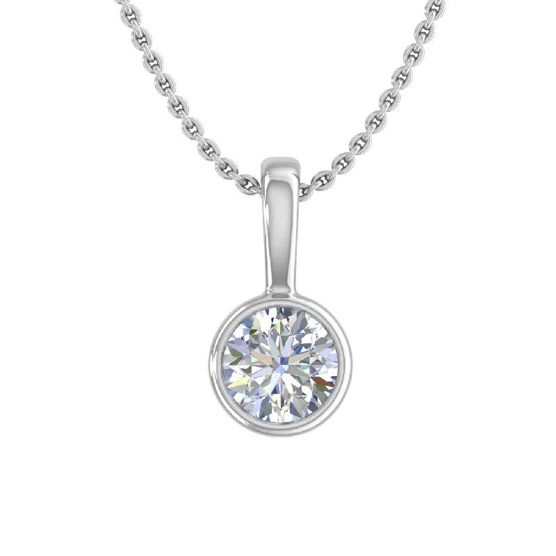 Bright druzy necklaces-1/3 Carat Diamond Solitaire Pendant Necklace in Gold (Included Silver Chain)