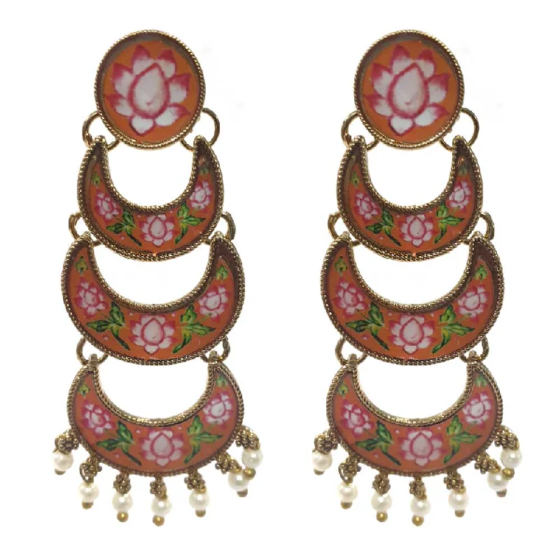 Victorian flair earrings-FESTIVE COLLECTION' HANDMADE KUNDAN EARRINGS SOLD BY PER PAIR PACK' BIG SIZE 75 MM