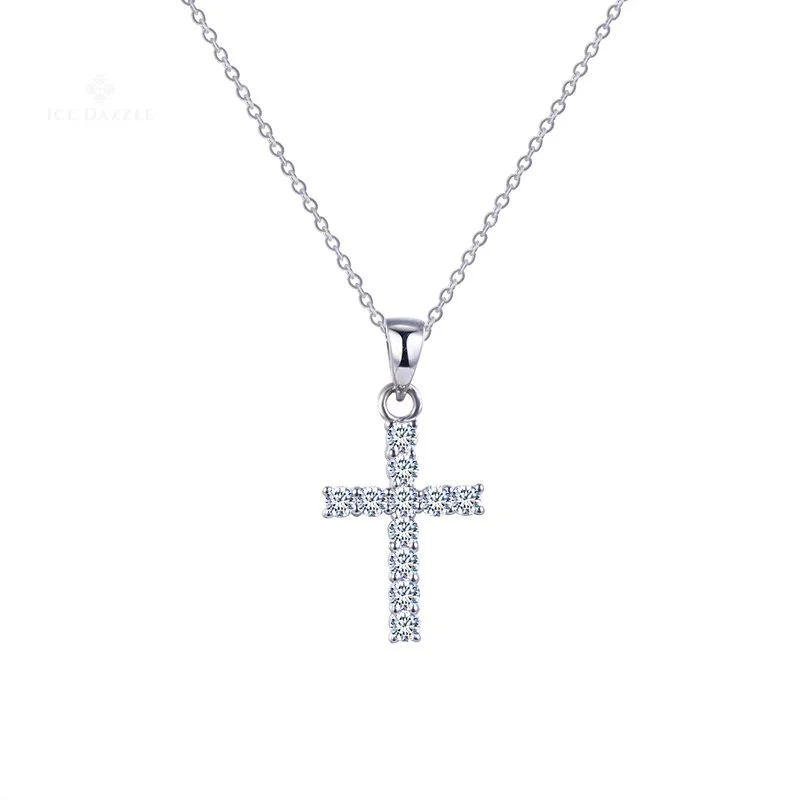 Retro deco necklaces-Lab Diamond Cross Pendant