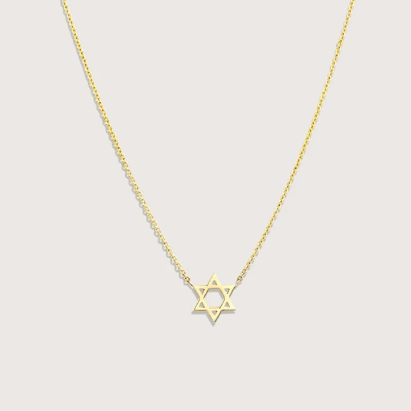 Floating gem necklaces-Classic Star Of David Gold Necklace