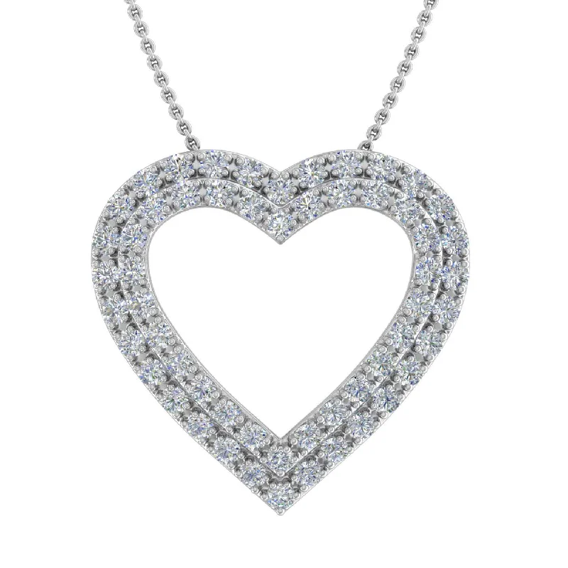 Subtle filigree necklaces-Gold Prong Set Diamond Heart Pendant Necklace (1/3 carat)- (Silver Chain Included) - IGI Certified