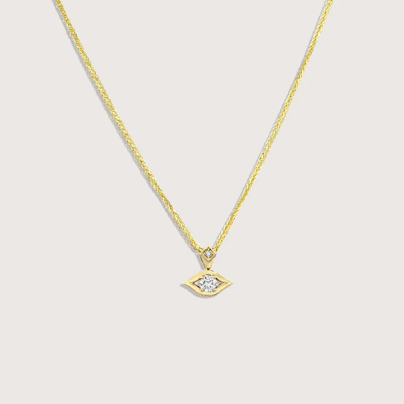 Lunar star necklaces-Evil Eye Gold Necklace Diamonds