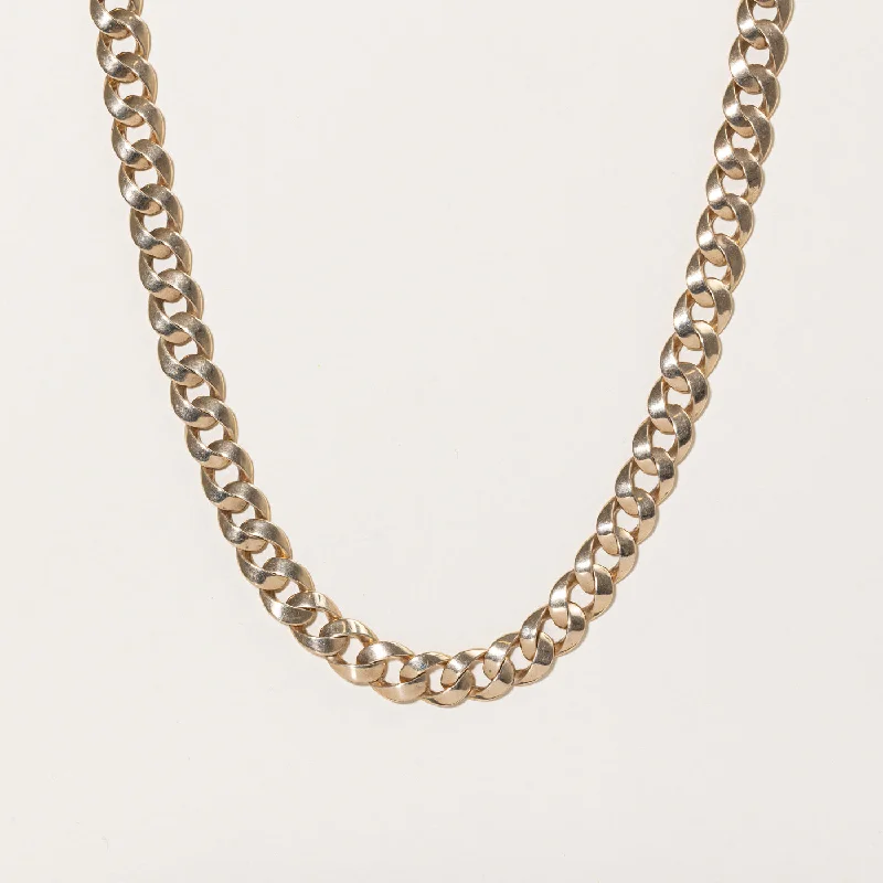 Yarn fringe necklaces-10k Yellow Gold Curb Link Chain | 17" |