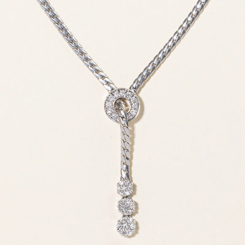 Fog glass necklaces-Diamond Drop Lariat Necklace | 0.30ctw | 18" |