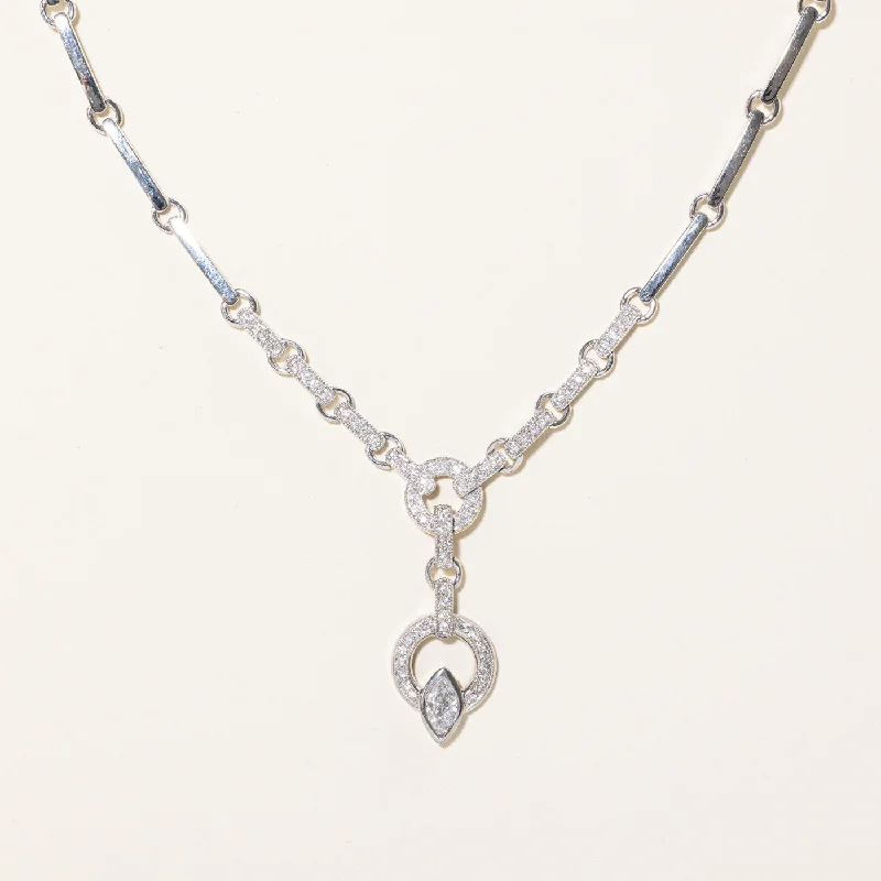 Sleek bar necklaces-Diamond Drop Necklace | 1.05ctw | 17" |