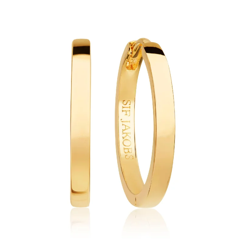 Ellera Pianura Grande Gold Plated Hoops 2cm