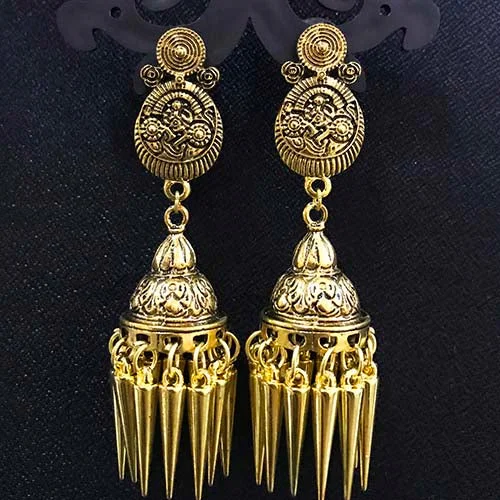 Hawk feather earrings-High Quality Indian Made Oxidized Jhumka Earring Sold by per Pair Pack