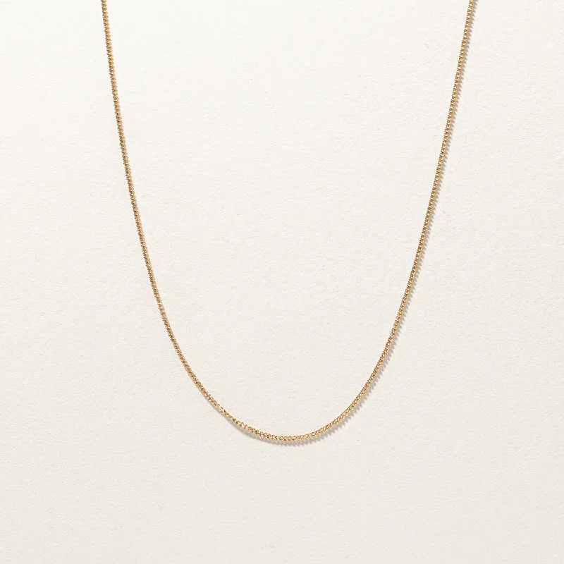 Amethyst drop necklaces-Yellow Gold Curb Link Chain | 16"|