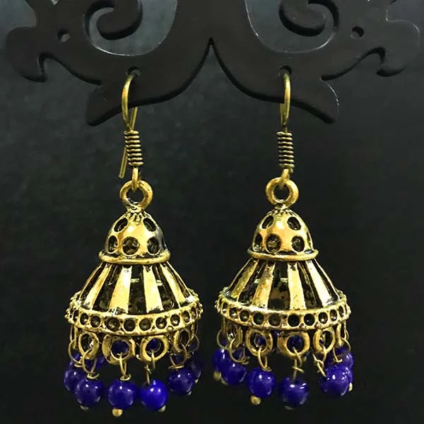 Glossy silver earrings-High Quality Indian Made Oxidized Jhumka Earring Sold by per Pair Pack