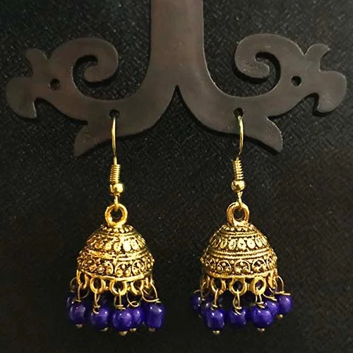 Zodiac charm earrings-High Quality Indian Made Oxidized Jhumka Earring Sold by per Pair Pack