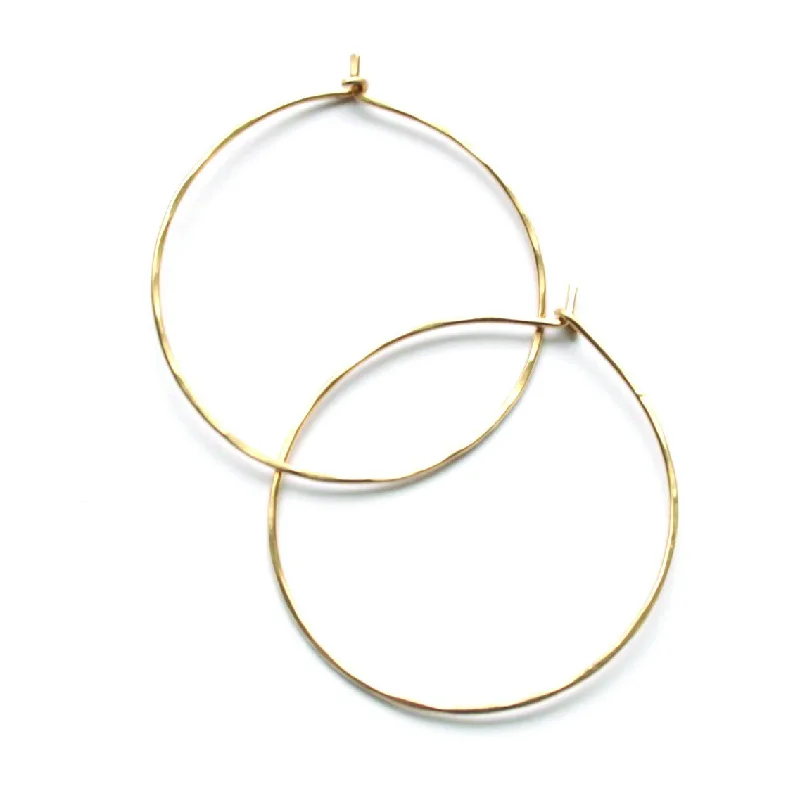 Flat medallion earrings-Plain and Simple Hoops