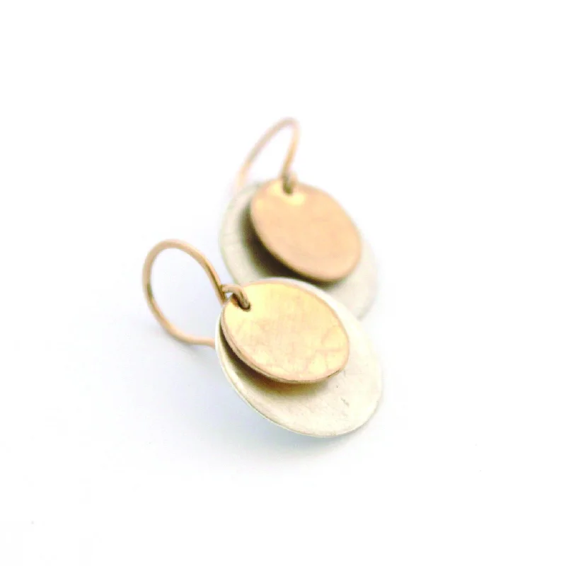 Polished art earrings-Double Discs