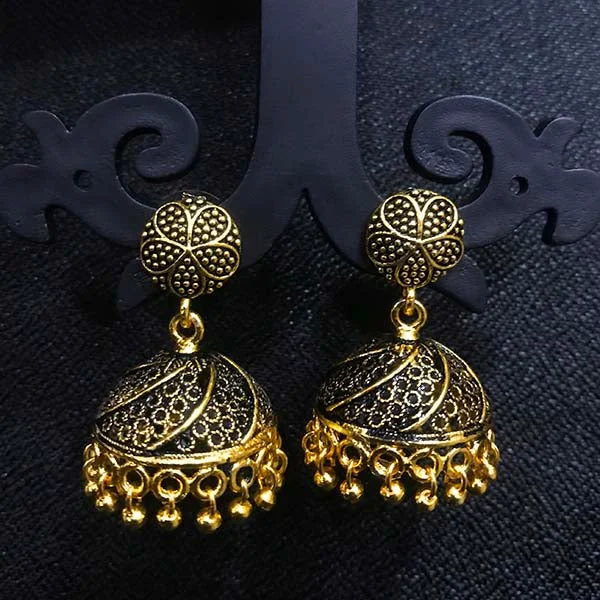 Ruby stud earrings-High Quality Indian Made Big Size Oxidized Jhumka Earring Sold by per Pair Pack