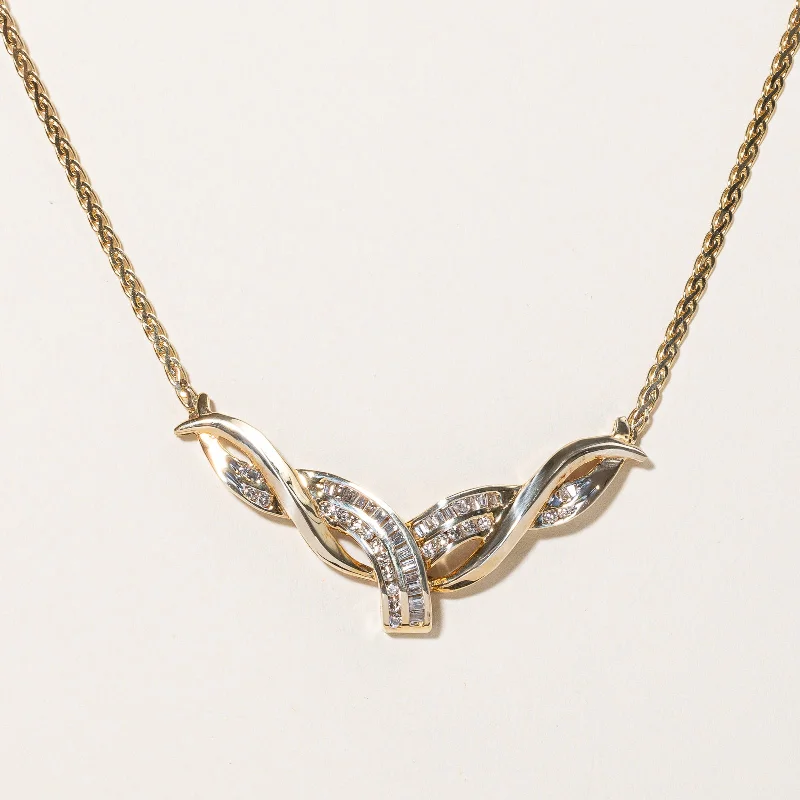 Drape-style necklaces-Diamond Scoop Necklace | 0.80ctw | 17.5" |