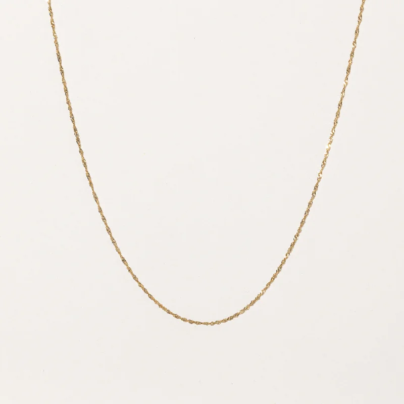 Zodiac charm necklaces-10k Yellow Gold Singapore Chain | 18" |