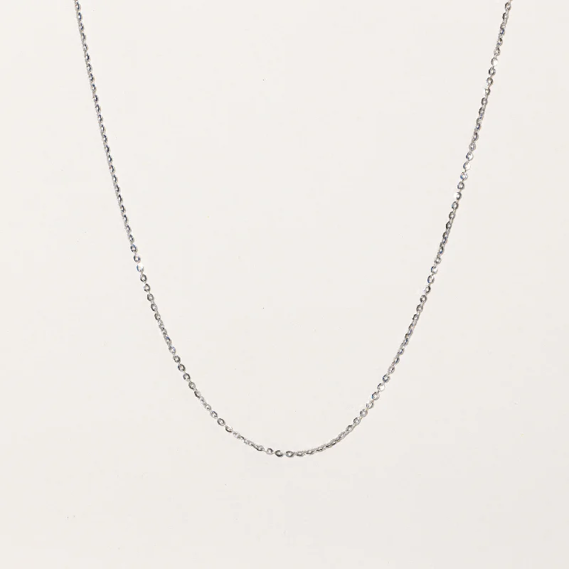 Playful bead necklaces-14k White Gold Rolo Chain | 18" |