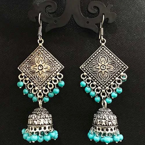 Smooth drop earrings-High Quality Indian Made Oxidized Jhumka Earring Sold by per Pair Pack