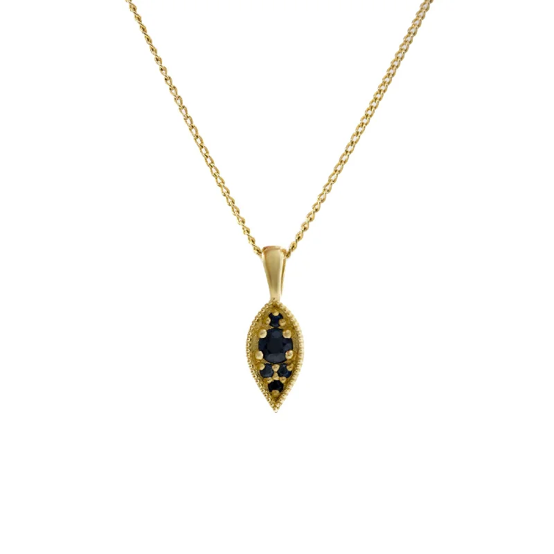 Smooth pendant necklaces-Jane Gold Necklace Black Diamond