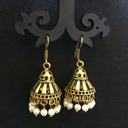 Soft clay earrings-High Quality Indian Made Oxidized Jhumka Earring Sold by per Pair Pack