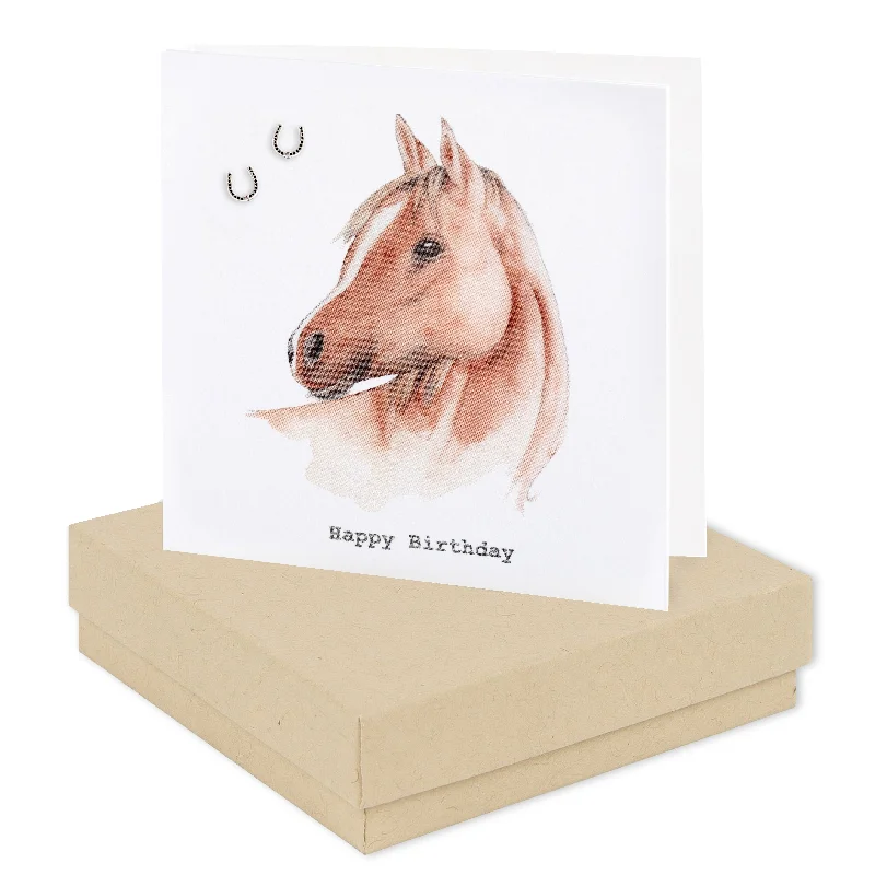 Sterling Silver Horse Stud Earrings - Perfect Birthday Gift with Beautiful Box and Card