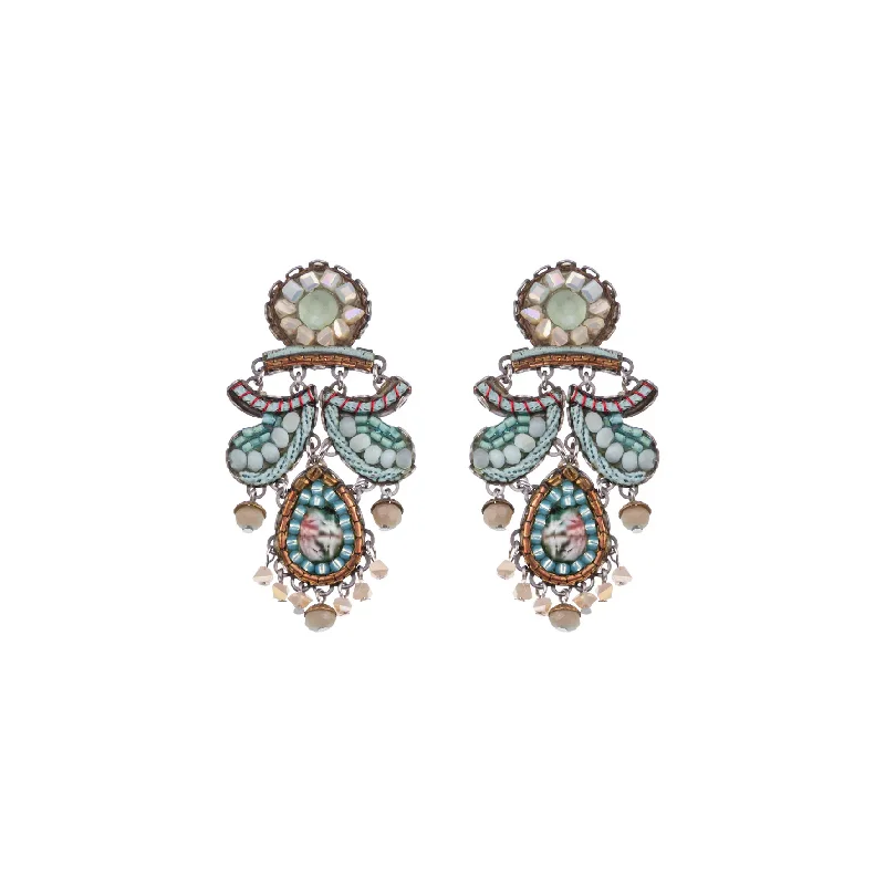 Glossy silver earrings-Mint Flavor Set, Aruna Earrings