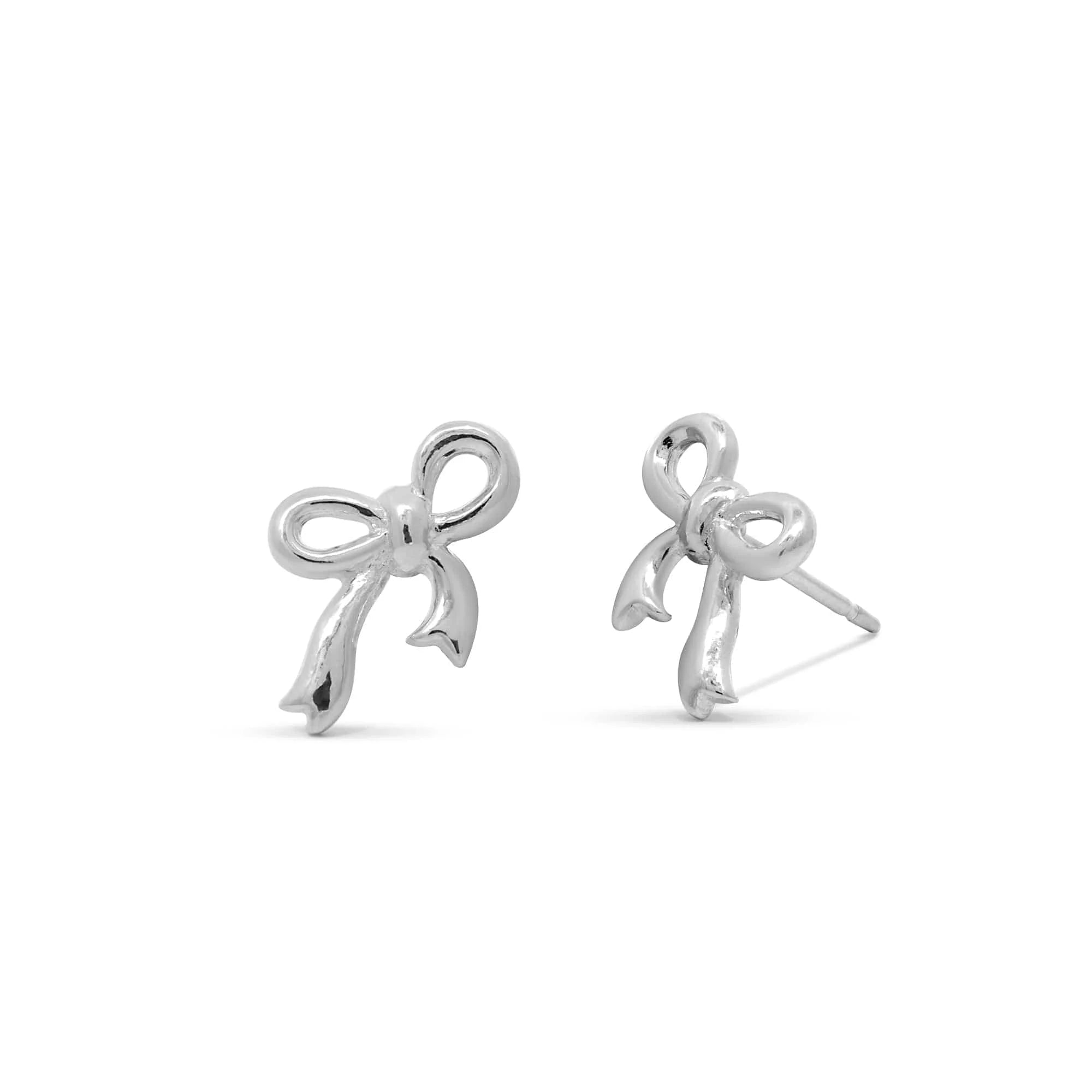 Soft cord earrings-Bow Tie Ribbons Studs