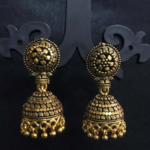 Glossy silver earrings-High Quality Indian Made Big Size Oxidized Jhumka Earring Sold by per Pair Pack