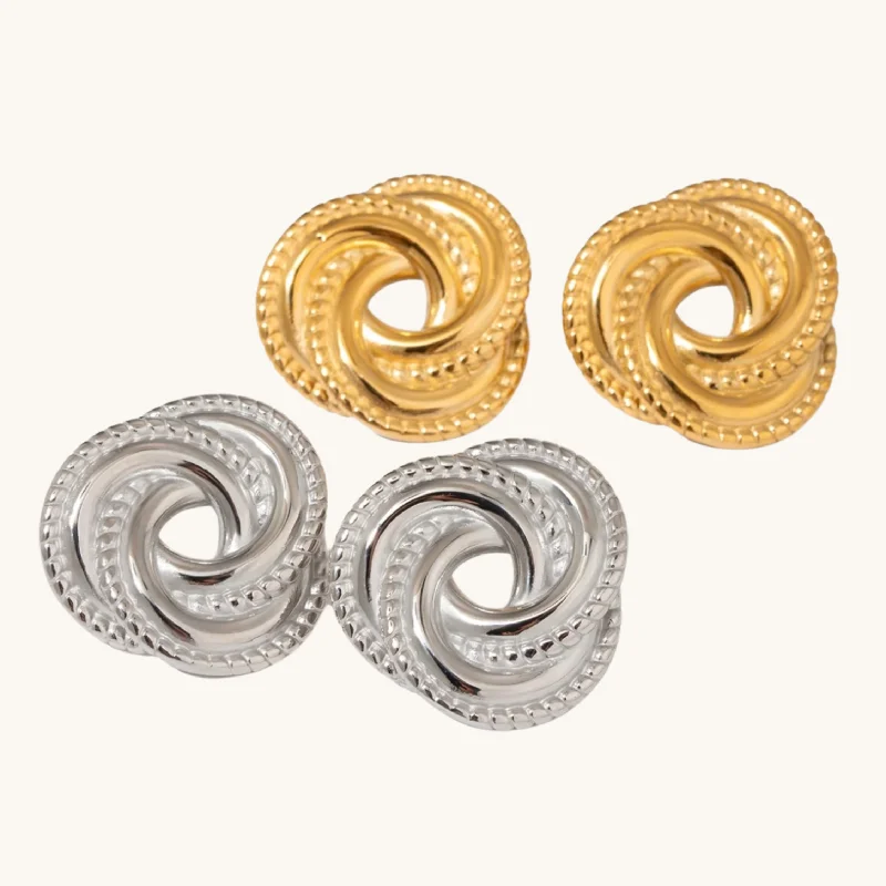 Retro deco earrings-Layered Circle Earrings