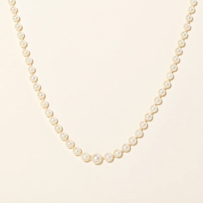 Bamboo weave necklaces-Vintage Cultured Pearl Necklace | 21" |