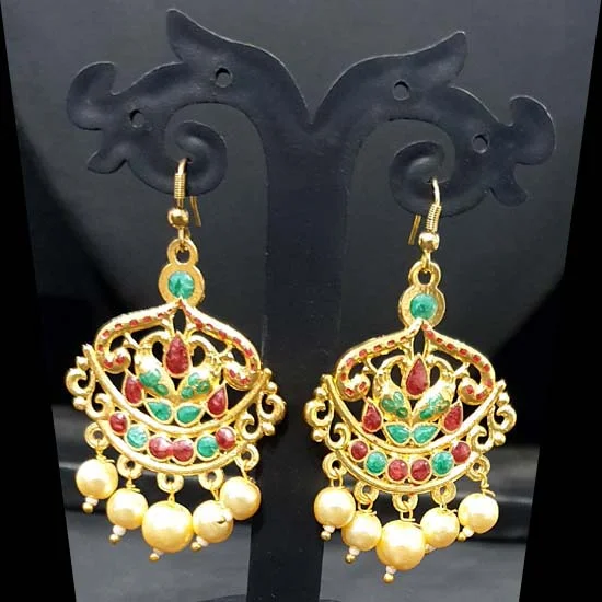 Onyx earrings-Kundan Earrings Fashion Jewellery