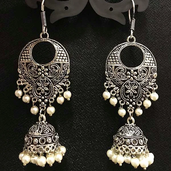 Heavy hoop earrings-High Quality Indian Made Oxidized Jhumka Earring Sold by per Pair Pack