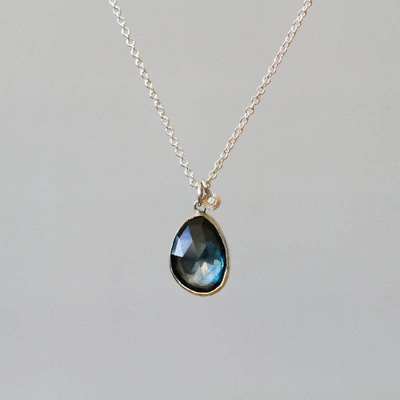 Spinel necklaces-London Blue Topaz Silver Theia Necklace #11