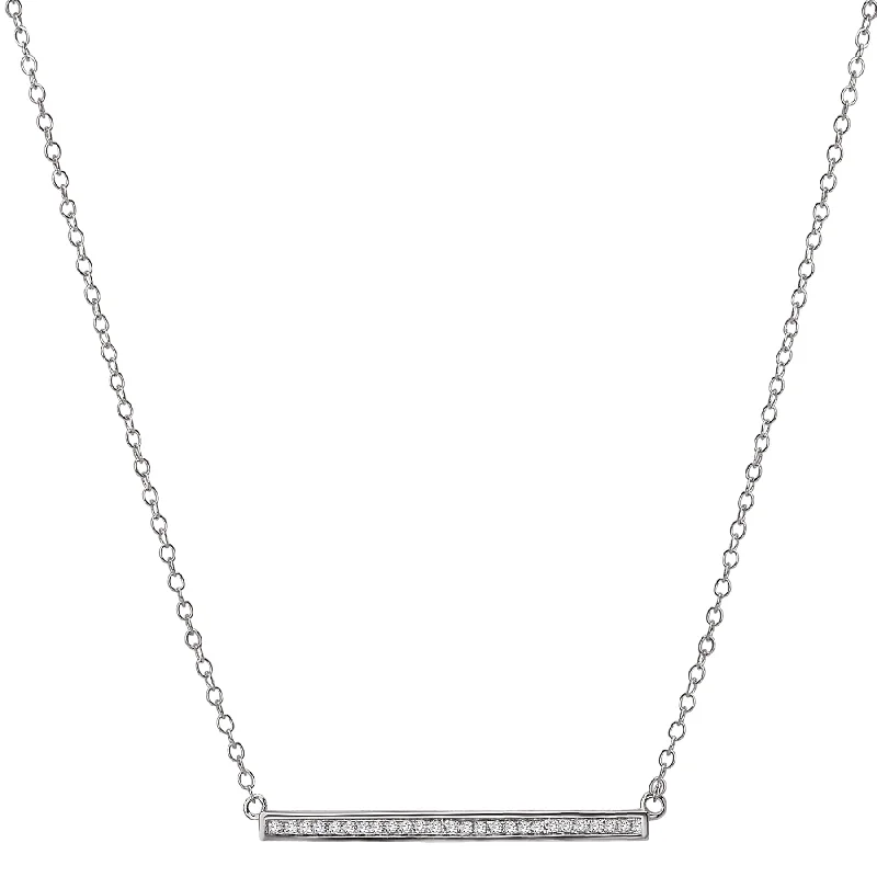 Six-strand necklaces-Horizontal Diamond Bar Necklace