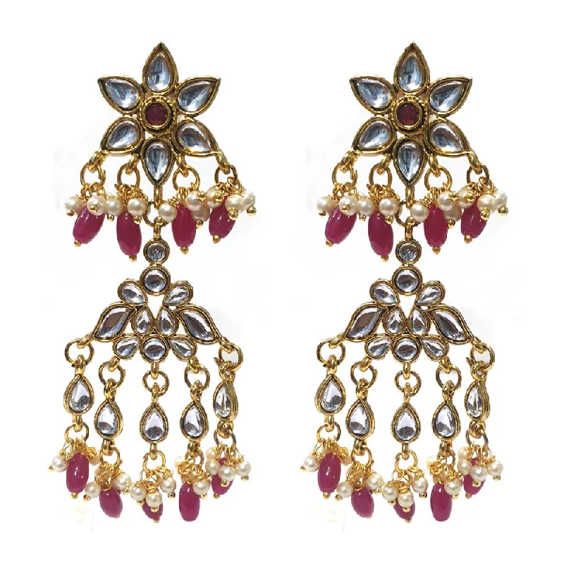 Fine pearl earrings-FESTIVE COLLECTION' HANDMADE KUNDAN EARRINGS SOLD BY PER PAIR PACK' BIG SIZE 70-75 MM