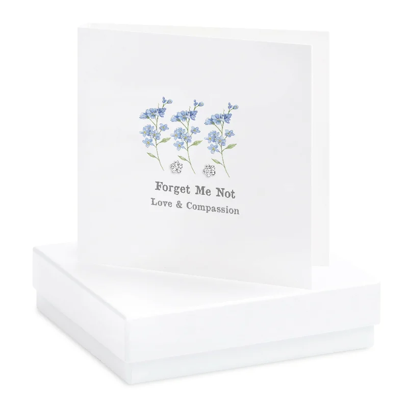 Sterling Silver Stud Earrings - Boxed Handcrafted Forget Me Not Card Included - Pretty Gift for Her