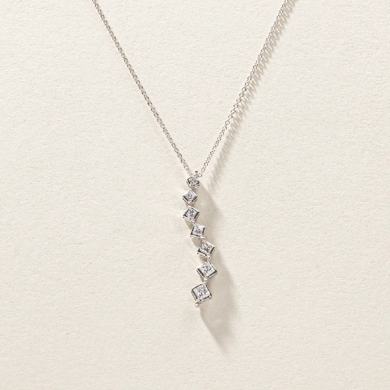 Tide pattern necklaces-Diamond Journey Pendant Necklace | 0.75ctw | 16"|