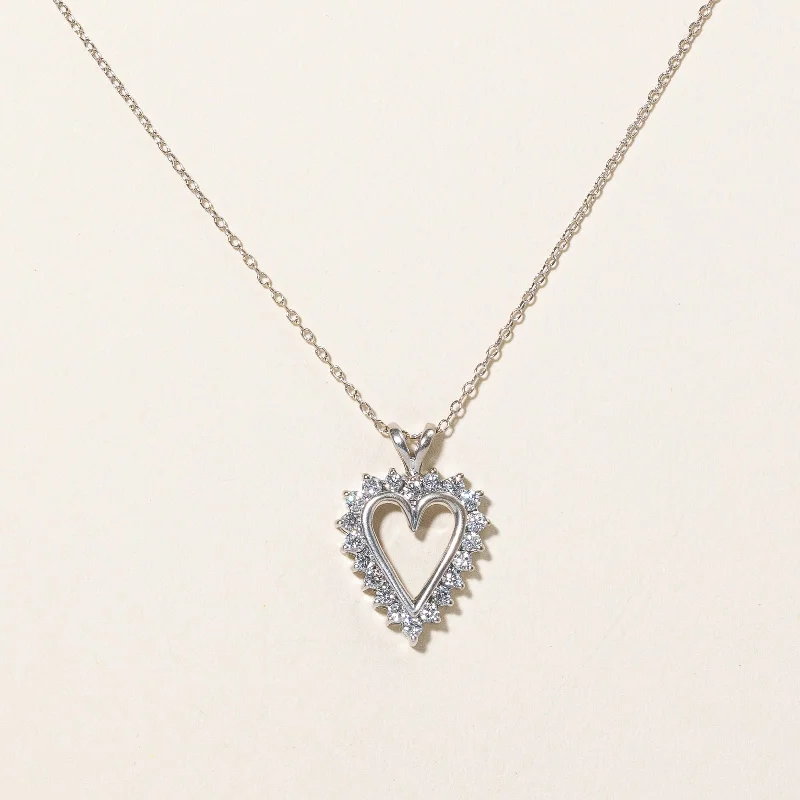 Topaz necklaces-Diamond Heart Pendant & Necklace | 0.54ctw | 21.5" |