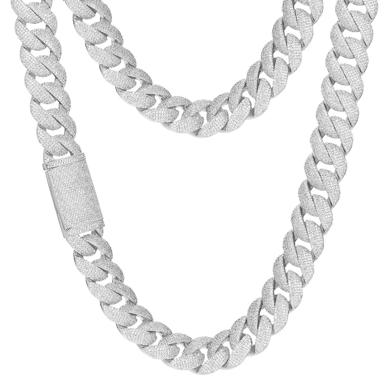 Spinel necklaces-Moissanite Miami Cuban Chain Necklace - 23mm