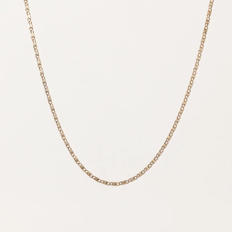 Raised bar necklaces-10k Yellow Gold Scroll Chain | 19" |